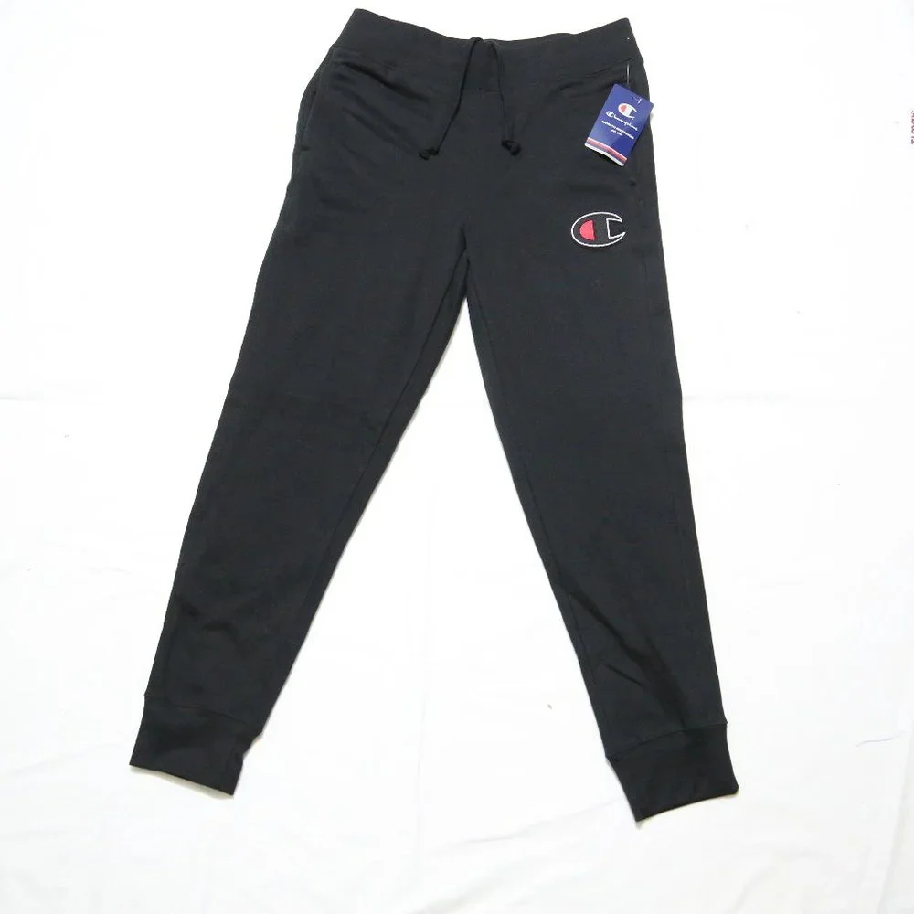 Champion Jogger Sweatpants Tapered Leg Big "C" Logo Black … - Picture 2 of 7